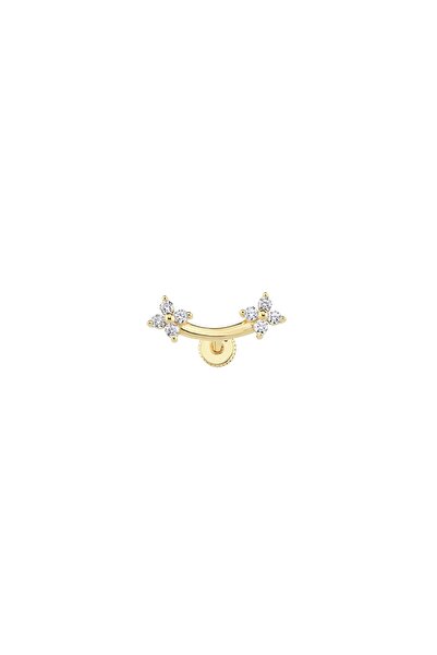 Altın Sepeti Altın İkili Çiçek Model Helix Piercing