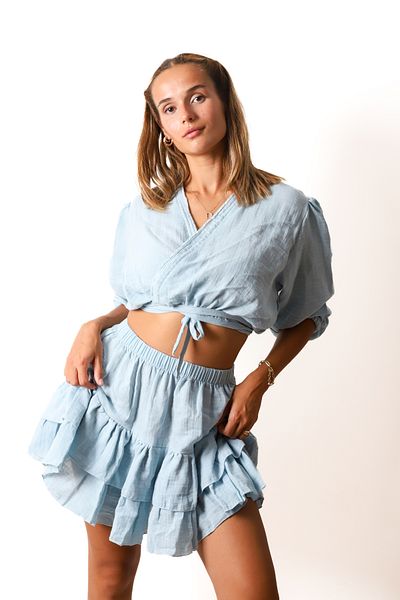 Botex Set de fuste și topuri crop de muselină
