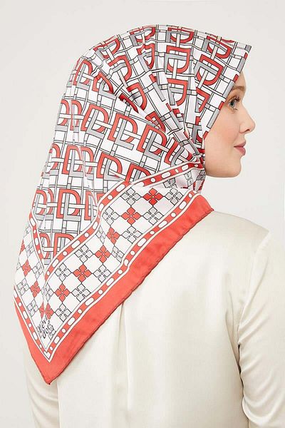Levidor وشاح Twill ذو الطباعة الحمراء Lvd