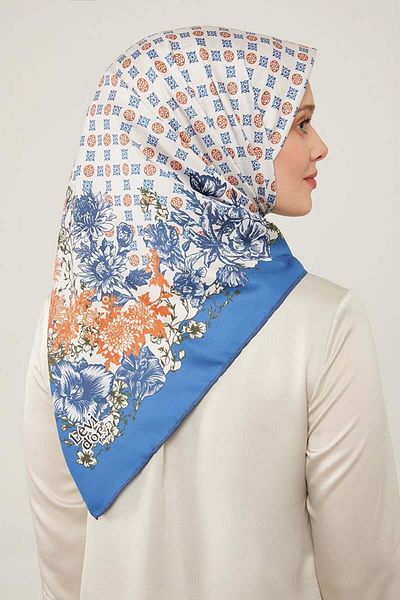 Levidor Eșarfă albastră cu model nostalgic Trend Twill