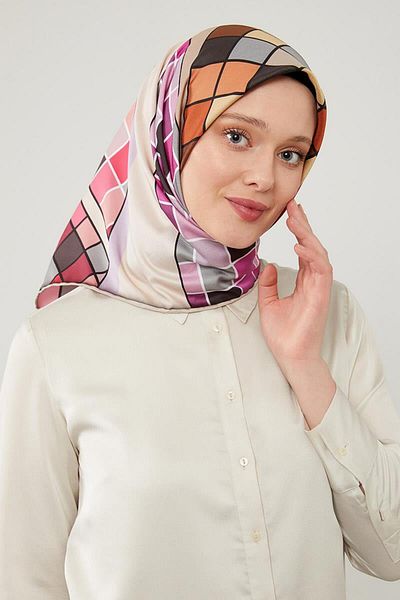 Levidor Μωβ Κασκόλ με μοτίβο σκακιέρας Trend Twill
