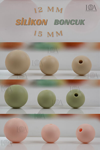 LANDOFACCESSORY 12-15 mm Silicone Beads - BPA Free - Mixed Color 12 Pieces