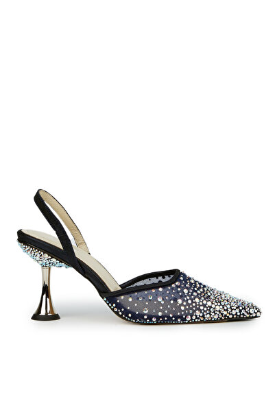 Cengiz Gümüş Transparan Taşlı Topuklu Kadın Ayakkabı