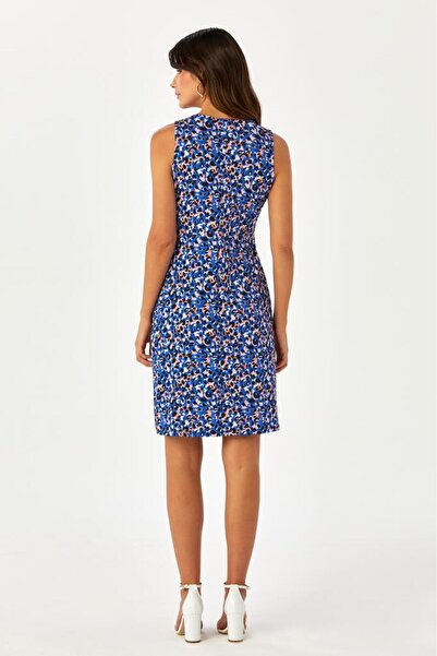 İKİLER Yakası Ve Eteği Anvelop Kolsuz Elbise 024-2503