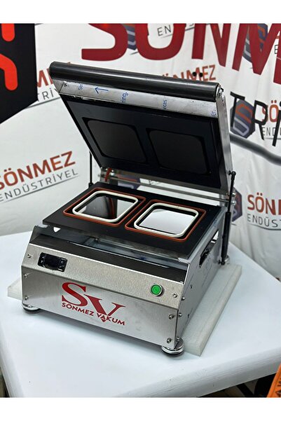SÖNMEZ ENDÜSTRİYEL Sönmez Vakum 190*144 Kase Tabak Kapatma Makinesi 2 li Kalıp