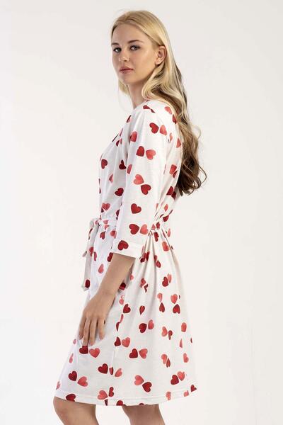 VİENETTA Жіночий капрі з рукавами бежевий халат C7T0N0403