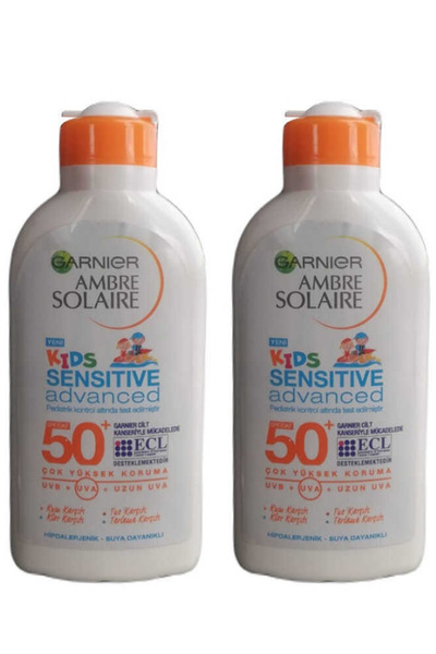 Garnier Ambre Solaire Kids Sensitive Adveanced Çocuk Krem GKF50+ 200 ml x 2 Adet