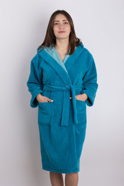 DC Teks Unisex Μπλε βελούδινο με κουκούλα - Μπουρνούζι