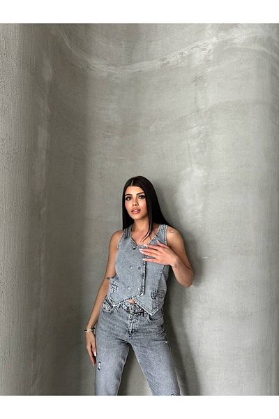 Double Ba2 Denim Gray Vest