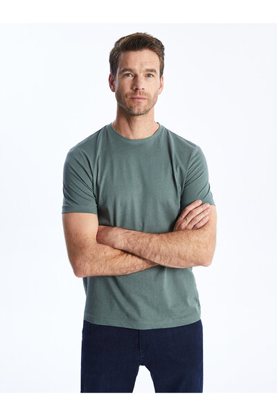 LC Waikiki Pánske tričko z česanej bavlny LCW – výstrih s výstrihom, krátky r...