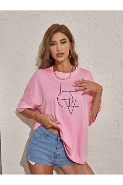 offsidesign Γυναικείο μπλουζάκι Oversize LOVE Minimal Design Μπλουζάκι με στά...