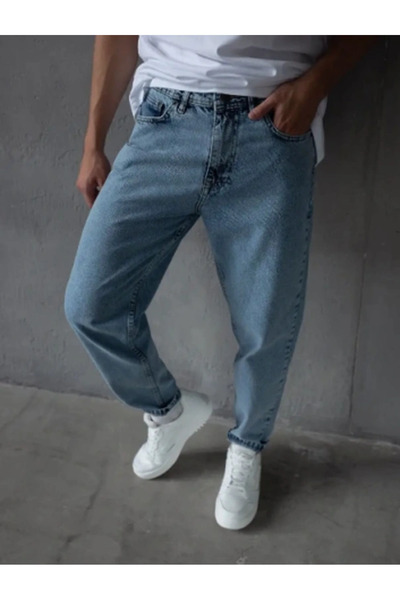 carwin Erkek Mavi Jeans Kot Baggy Pantolon