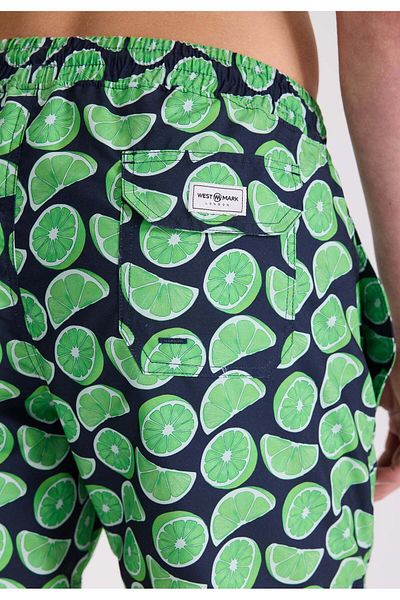 WESTMARK LONDON Ανδρικό μαγιό σορτς με κανονική εφαρμογή Green Lemon WMSTRIPE