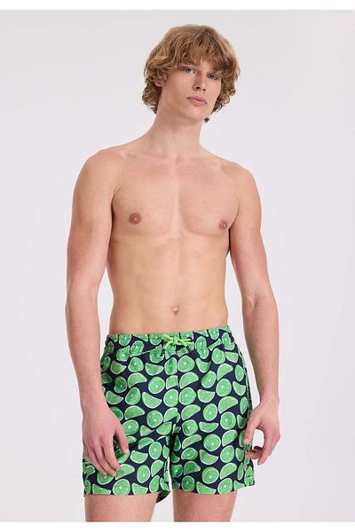 WESTMARK LONDON Ανδρικό μαγιό σορτς με κανονική εφαρμογή Green Lemon WMSTRIPE