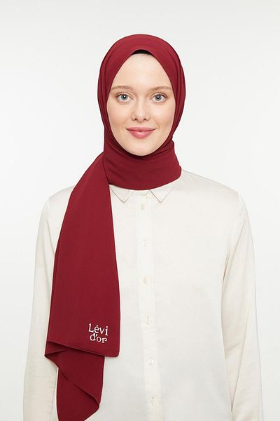Levidor Burgundy Plain Medina Silk Shawl
