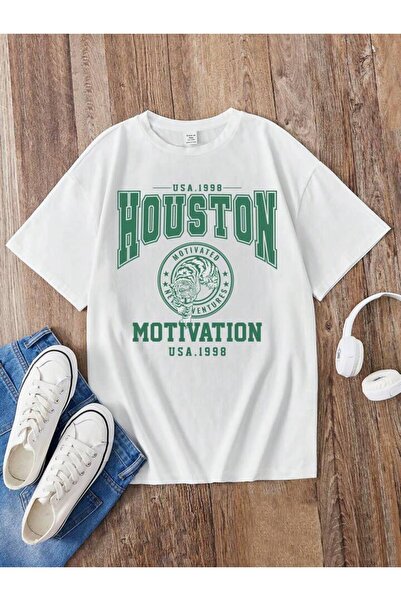 LOUİSA Λευκό μπλουζάκι με στάμπα HOUSTON για κορίτσια-αγόρια