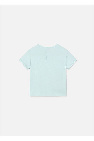 MAYORAL Baby Girl Embroidered Short Sleeve T-Shirt Turquoise 1009