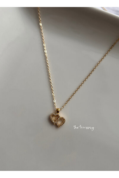 You Accessory Minimal Zirkon Taşlı Çelik Kolye