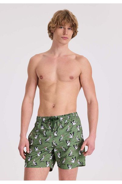 WESTMARK LONDON Ανδρικό μαγιό με στάμπα Green Pelikan Regular Fit WMANIMAL