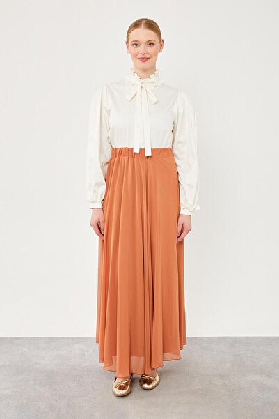 Levidor Tan Flared Skirt - Elastic Waist