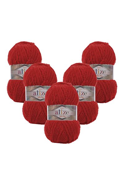 Alize Softy Plus 5 Pack 56 Κόκκινο Πλεκτό Νήμα