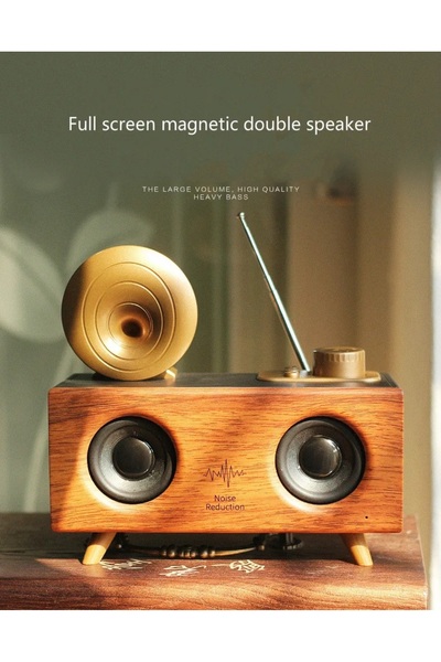 Tastech NOSTALJİK RADYO AHŞAP BLUETOOTH HOPARLÖR SD KART VE USB GİRİŞLİ FM RA...