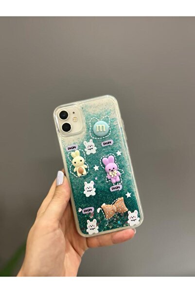 Mi7a Sevimli Figürlü Sulu Simli Iphone 11 Kılıfı
