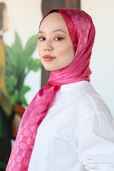 Hint İpek Monogram Checkerboard Patterned Shawl - Monov05-16