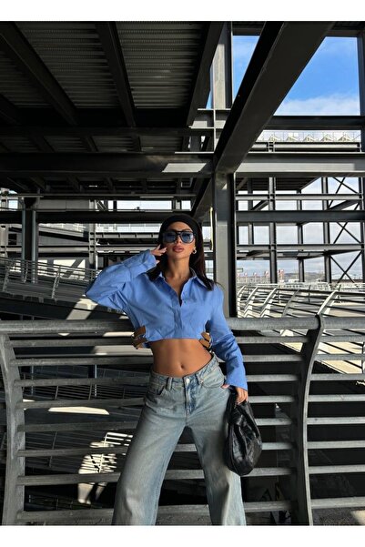 R&G RIMANERE GIOVANI Cămașă crop cu detaliu curea de damă