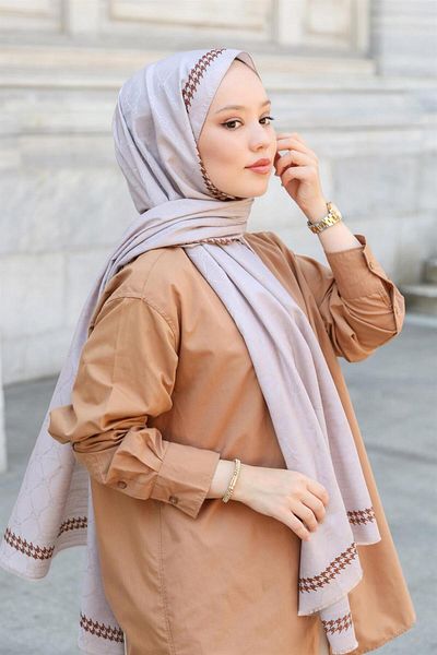Hint İpek Monogram Shawl MONOV02-18
