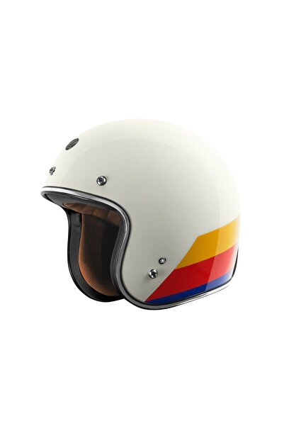 TORC T-50 Full Tree Açık Motosiklet Kaskı Beyaz / Kırmızı / Mavi