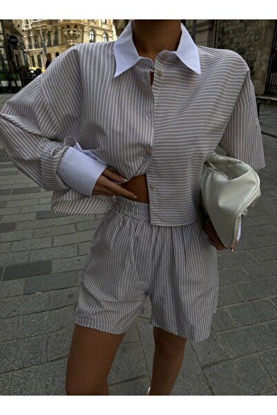 R&G RIMANERE GIOVANI Set cămașă cu dungi pentru damă