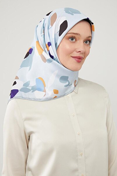 Levidor Синій асиметричний візерунок Твіл шарф