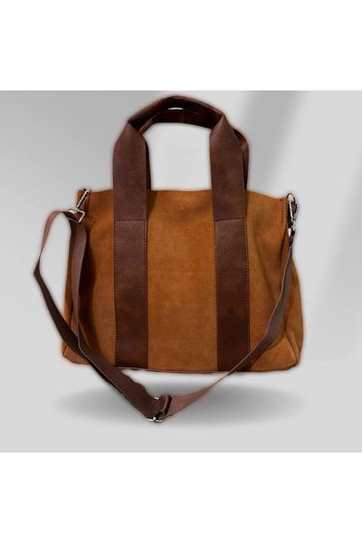 KRISTE BELL Nr 2005-Totebag Genuine Leather Chamois - 38 cm Length, 29 Width