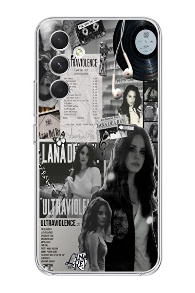 Samsung Galaxy A55 Compatible Transparent Phone Case with Lana Del Rey Pattern