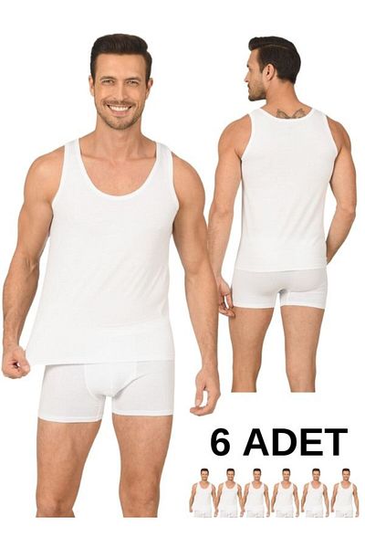 BEYAZTOPTAN 100% Cotton Combed Men's Athlete 6 Pieces