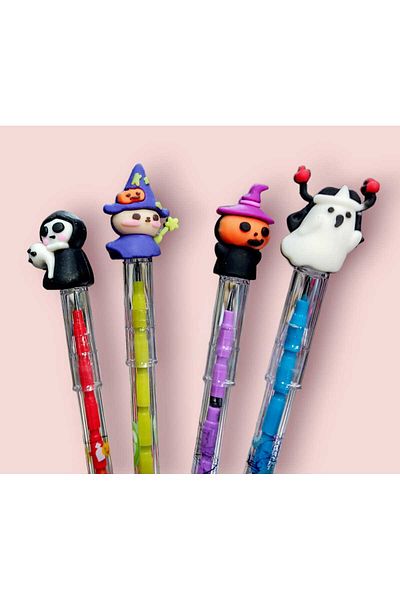 sevgi kırtasiye Halloween Themed Hard Cover Notebook Set of 4 Egging Pens with Gift