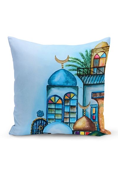 Bertille Home Husă de pernă cu imprimare digitală pe două fețe din seria Ramadan (Husă de pernă Ramadan)