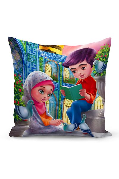 Bertille Home Husă de pernă cu imprimare digitală pe două fețe din seria Ramadan (Husă de pernă Ramadan)