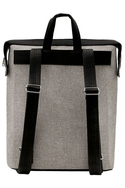 Dogo Unisex Vegan Δερμάτινο Γκρι Casual Backpack - Open Your Mind Design