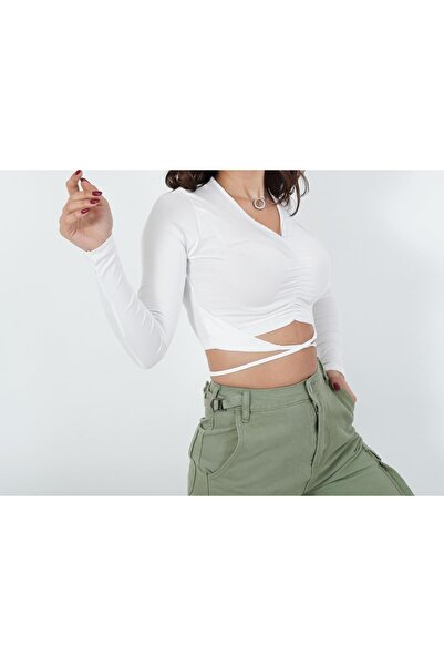 yazlık trend kadın yandan bağcıklı  crop