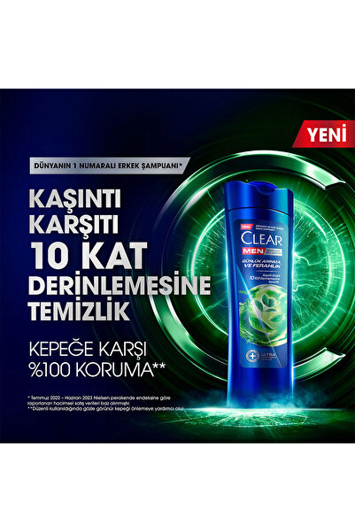 Clear Men Kepeğe Karşı Etkili Şampuan Günlük Arınma Ve Ferahlık 350 ml X3