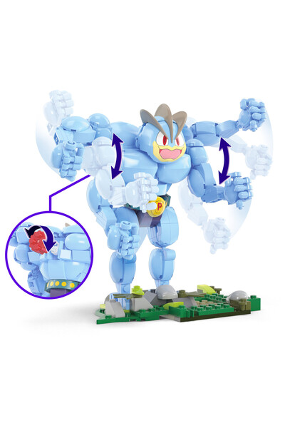 Pokemon Action Figure Building Toys, Machamp with 401 Pieces, 1 Poseable Character with Full Articulation