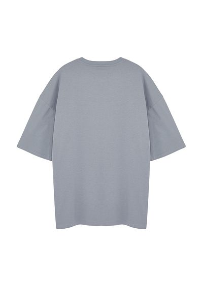 Trendyol Collection Gray Oversize Large Size Comfortable Cotton T-Shirt - TMNSS24BF00022
