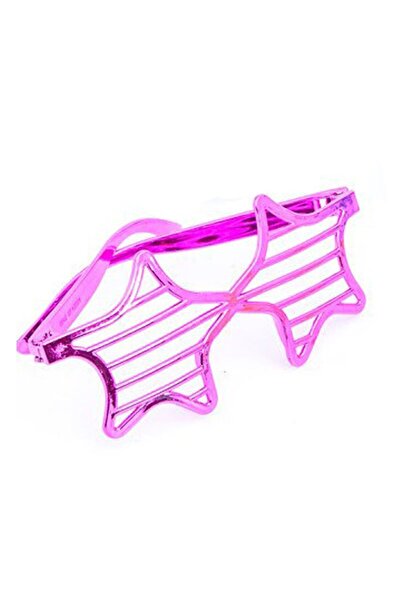 partidolu Plastik Camsız Yıldız Panjur Şekilli Parti Gözlüğü Pembe Renk 1 Adet
