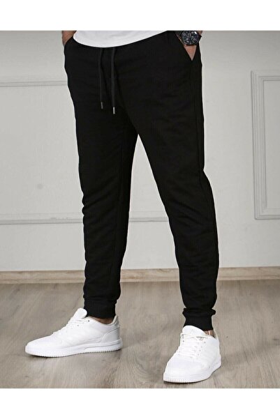 Genel Markalar Erkek Siyah Slim Fit Jogger Eşofman Altı
