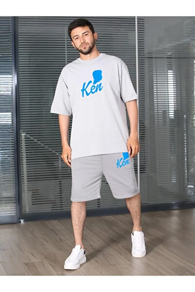 Jemo Set pantaloni scurți și tricouri supradimensionați pentru bărbați - Ken ...