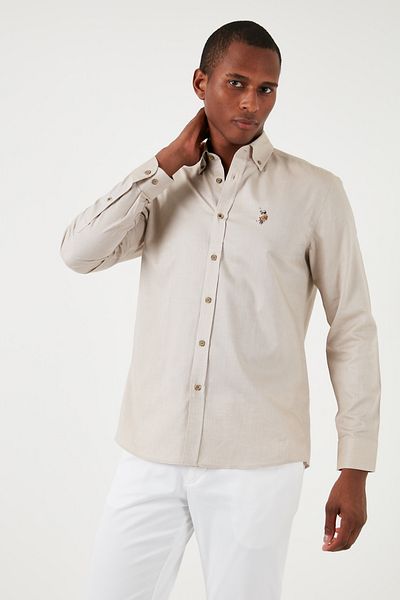 U.S. Polo Assn. Πόλο ΗΠΑ με κουμπιά γιακά 100% βαμβακερό πουκάμισο με κανονική εφαρμογή Ανδρικό πουκάμισο G081sz0041829891