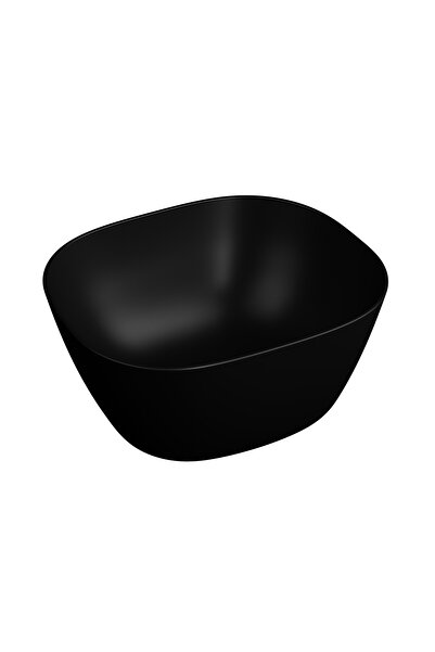 VitrA Plural 7811B483-0016 Kare Yüksek Çanak Lavabo, Clean, 45 cm, Mat Siyah