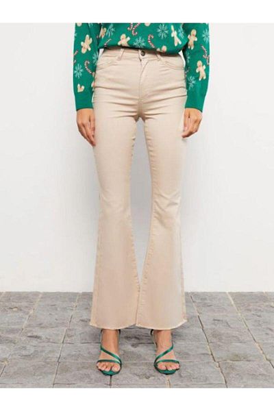 LC Waikiki Pantaloni de damă din gabardin drept slim fit